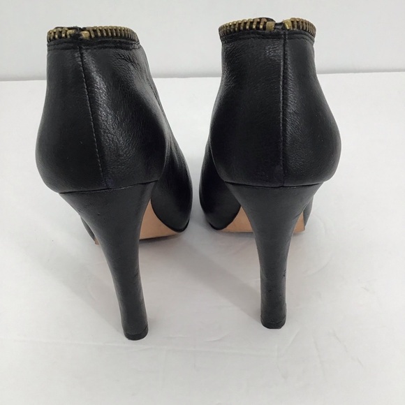 Diane Von Furstenberg Camilla Zipper Leather Booties Black Career Size 7.5 - Picture 5 of 12